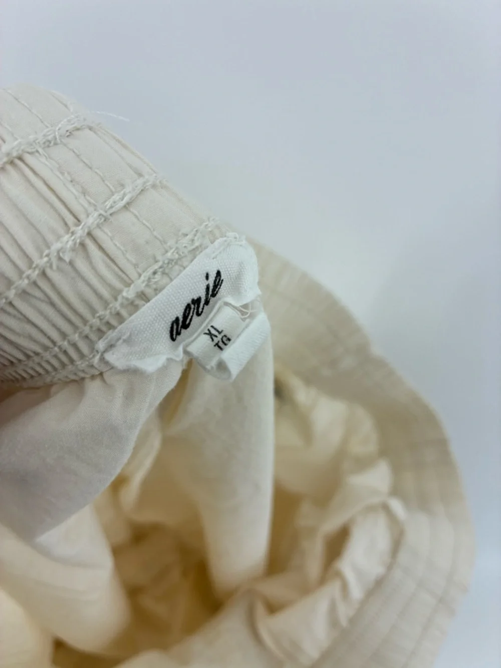 aerie Cream Wide-Leg Cargo Pants with Drawstring Waist - Picture 11 of 16